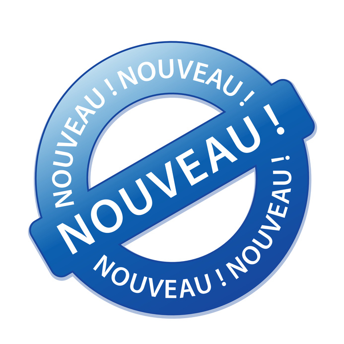 Tampon Publicitaire « NOUVEAU! » (nouveautés publicité découverte)